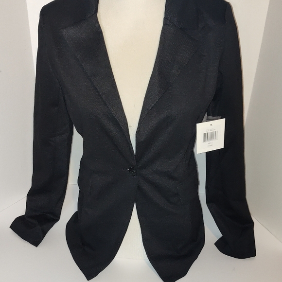 Ellen Tracy Women's Jacket Blazer  One Button Front  Size Small Nwt Herringbone